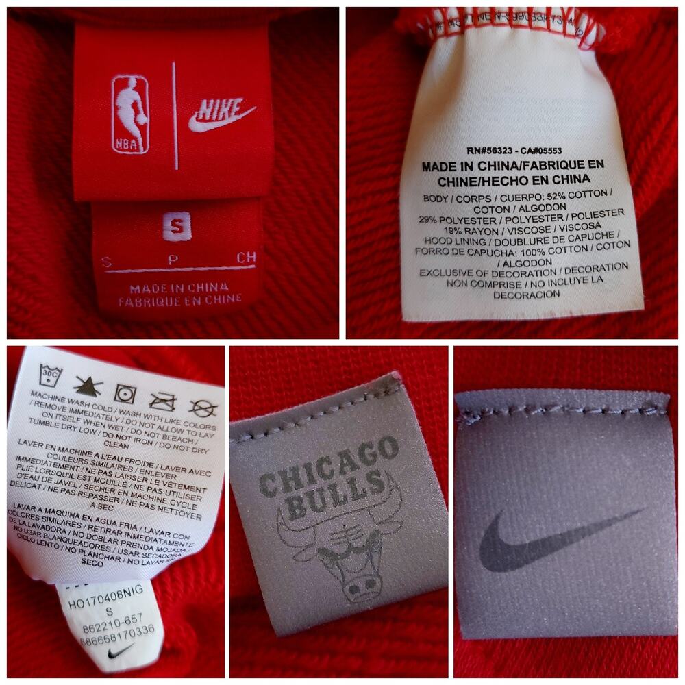 NIKE Chicago Bulls NBA modern cape full zip high low hoodie sweatshirt Sz S NEW - Picture 6 of 7